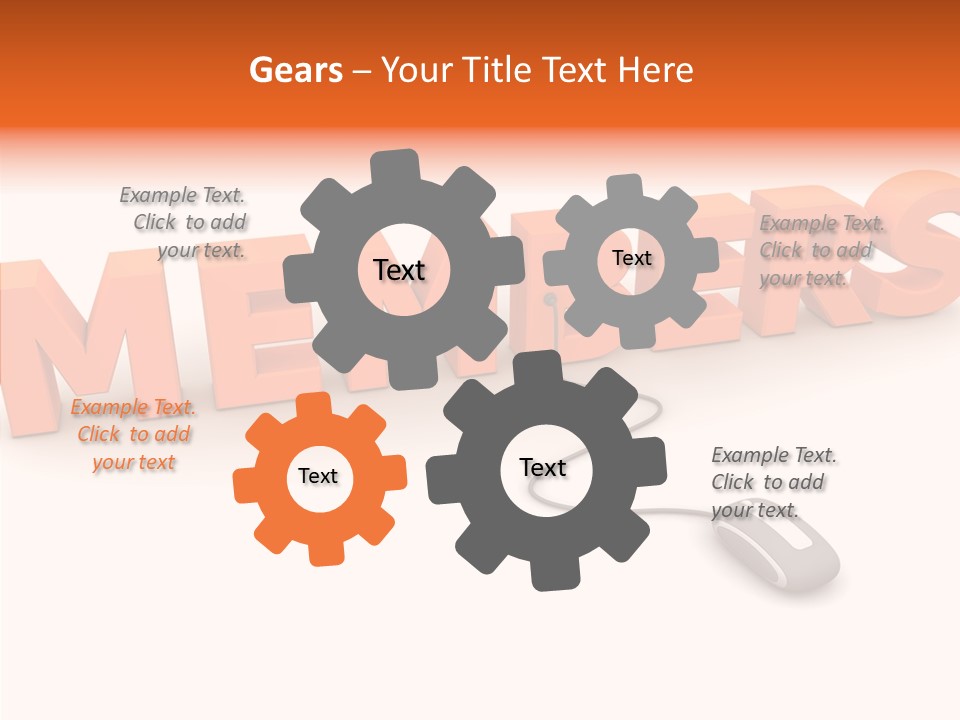 A Computer Mouse Connected To The Word Members PowerPoint Template