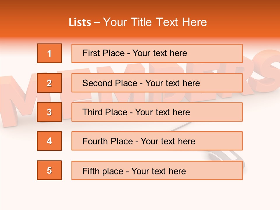 A Computer Mouse Connected To The Word Members PowerPoint Template