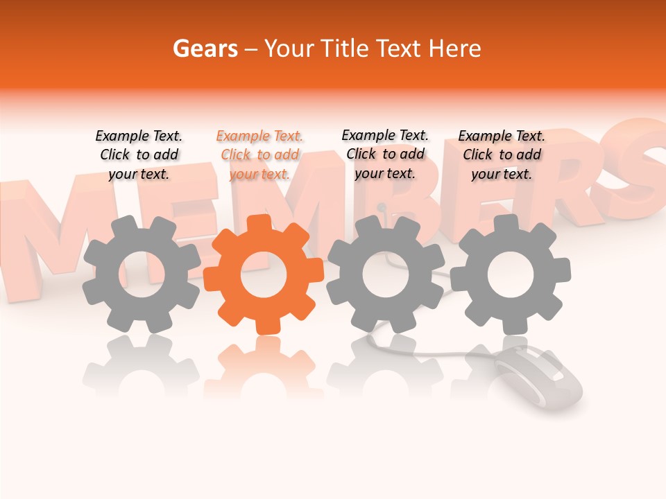 A Computer Mouse Connected To The Word Members PowerPoint Template