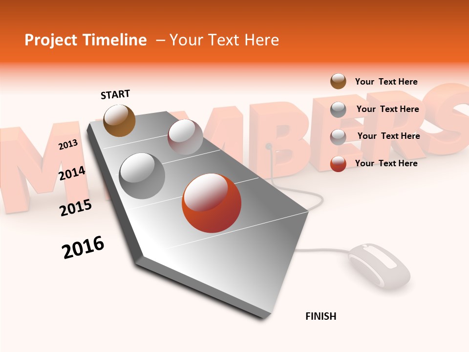 A Computer Mouse Connected To The Word Members PowerPoint Template