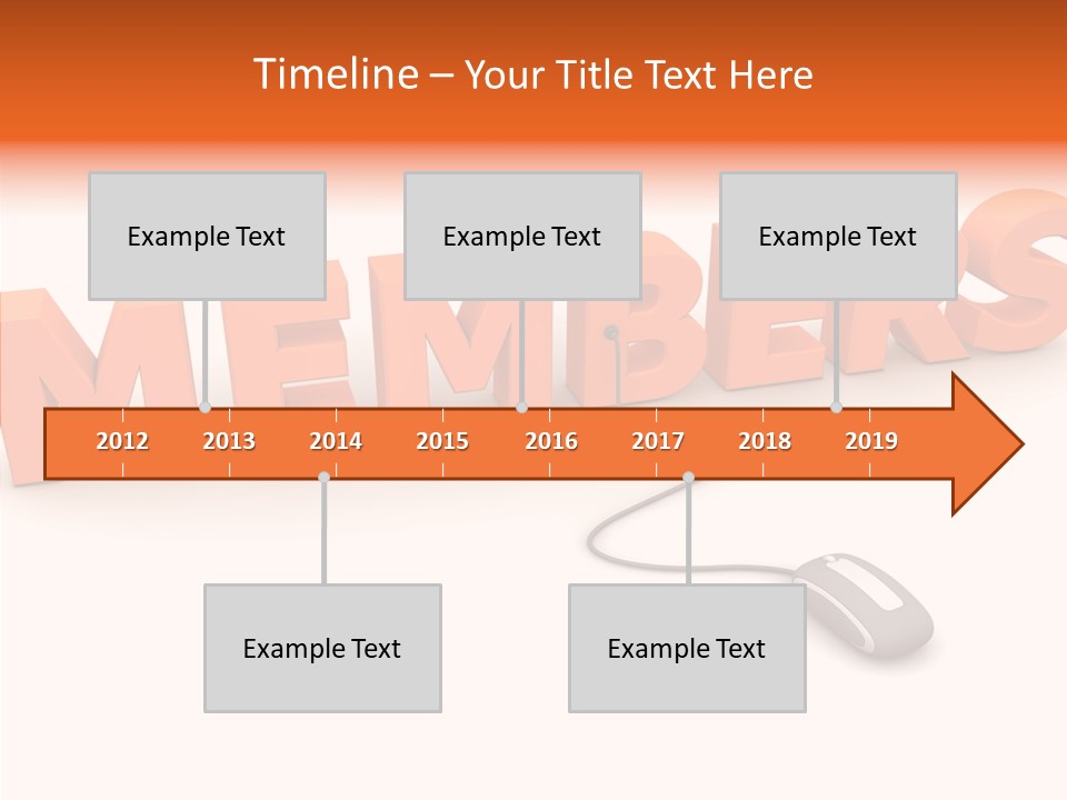 A Computer Mouse Connected To The Word Members PowerPoint Template