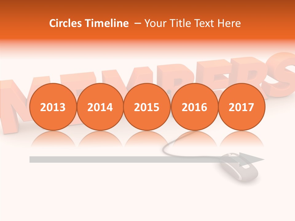 A Computer Mouse Connected To The Word Members PowerPoint Template