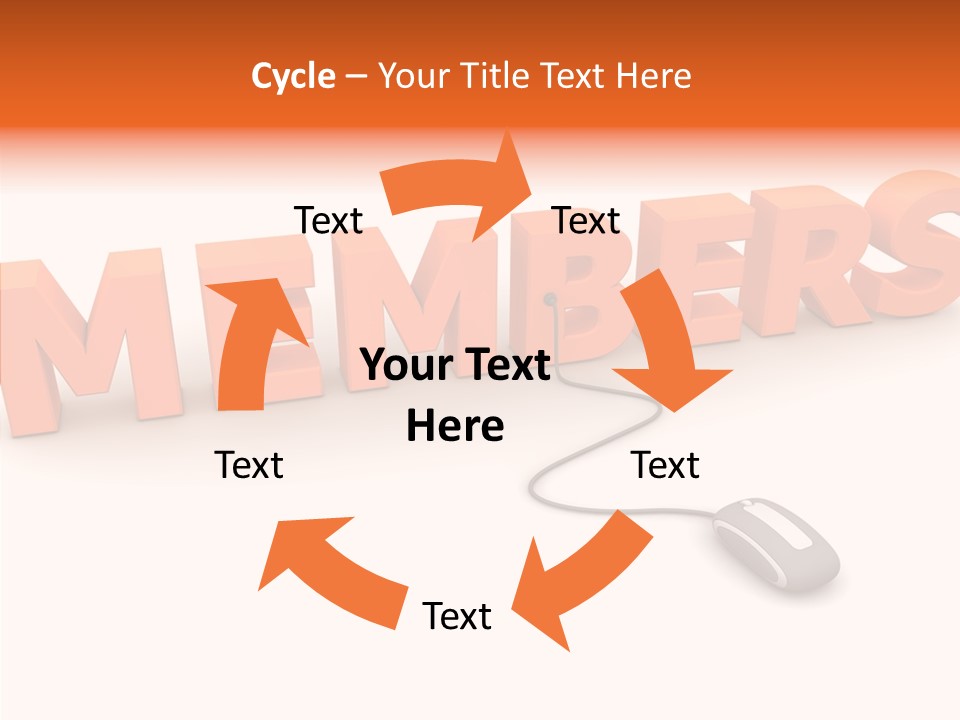 A Computer Mouse Connected To The Word Members PowerPoint Template