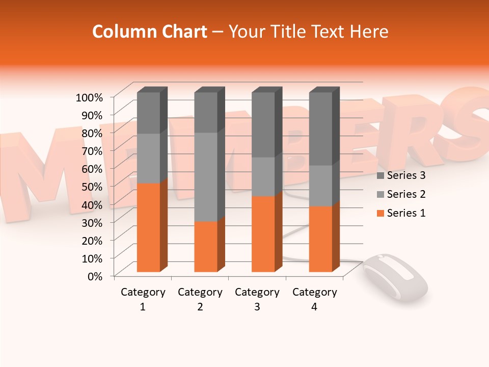 A Computer Mouse Connected To The Word Members PowerPoint Template
