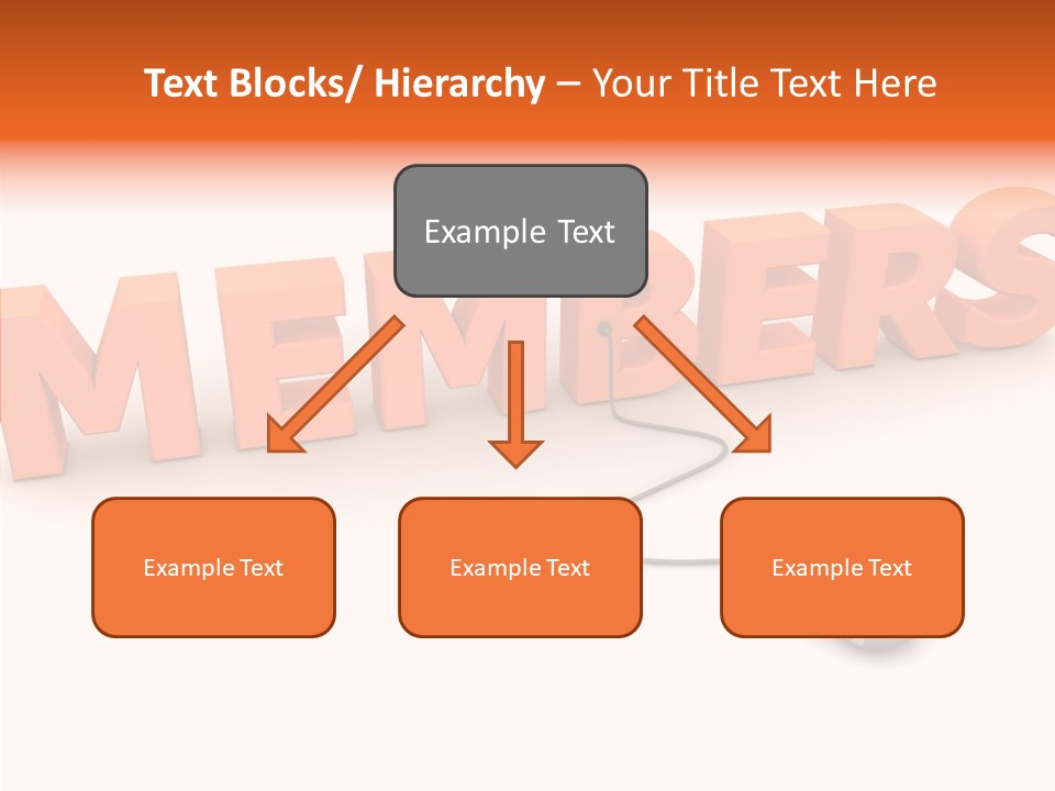 A Computer Mouse Connected To The Word Members PowerPoint Template