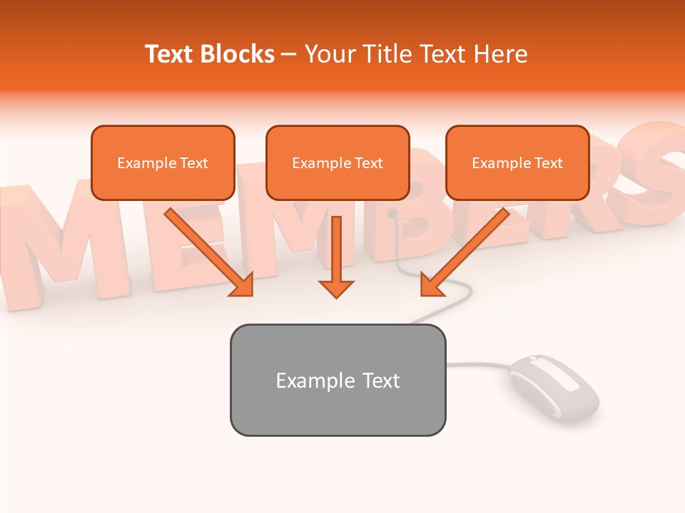 A Computer Mouse Connected To The Word Members PowerPoint Template