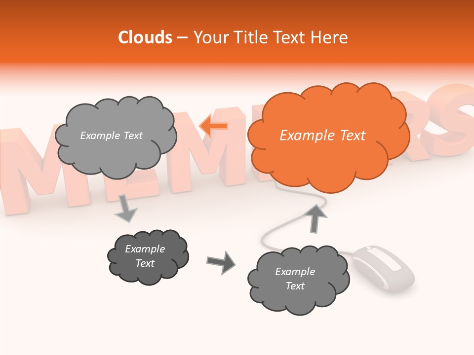 A Computer Mouse Connected To The Word Members PowerPoint Template