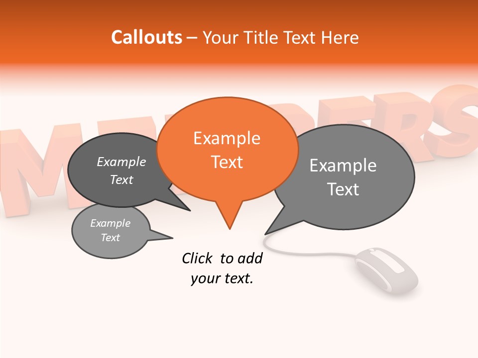 A Computer Mouse Connected To The Word Members PowerPoint Template