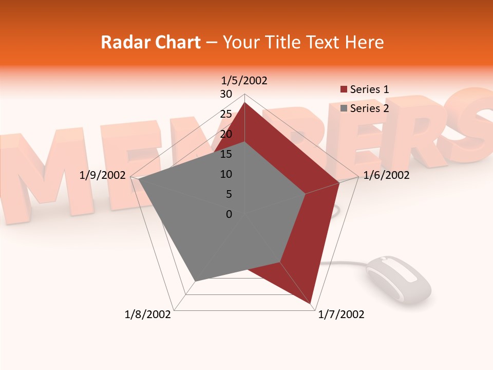 A Computer Mouse Connected To The Word Members PowerPoint Template
