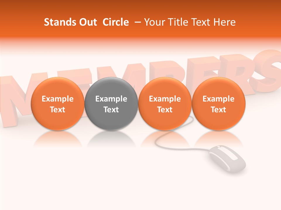 A Computer Mouse Connected To The Word Members PowerPoint Template