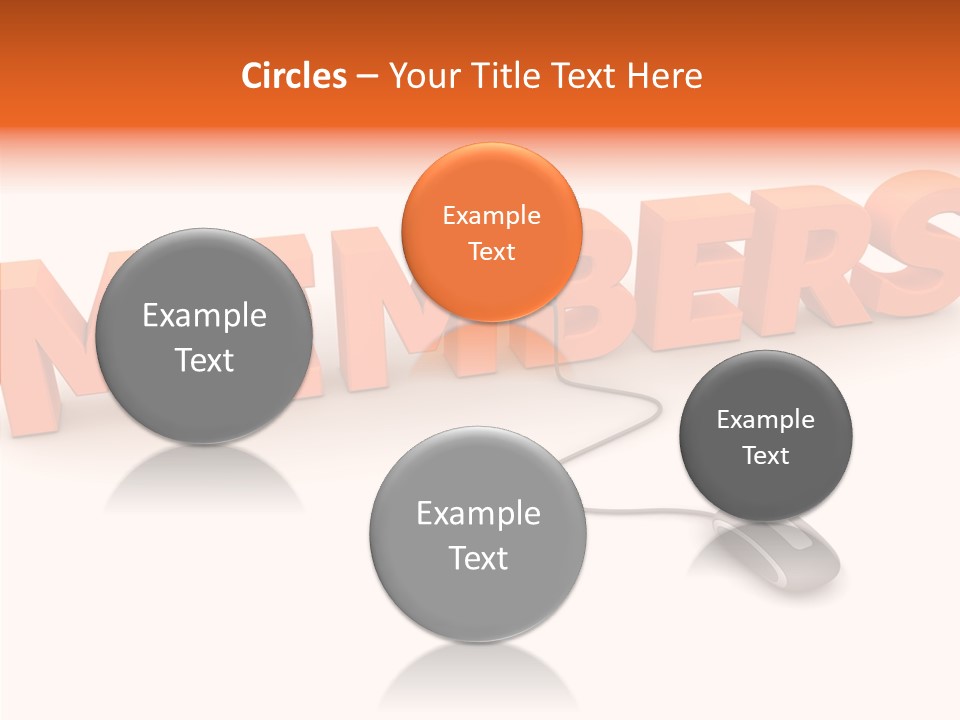 A Computer Mouse Connected To The Word Members PowerPoint Template