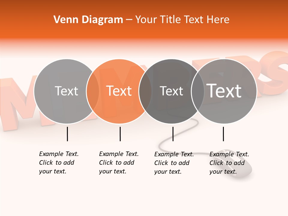 A Computer Mouse Connected To The Word Members PowerPoint Template