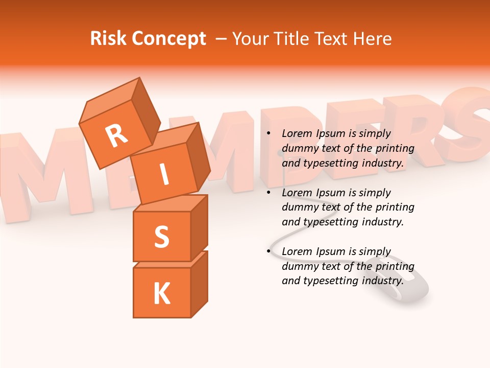 A Computer Mouse Connected To The Word Members PowerPoint Template