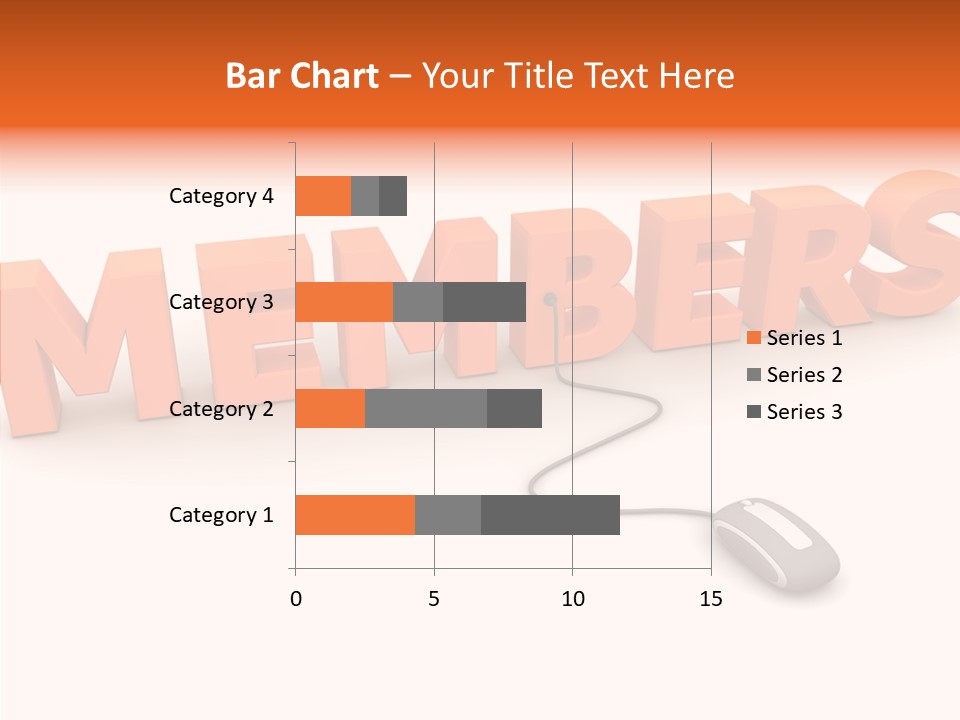 A Computer Mouse Connected To The Word Members PowerPoint Template