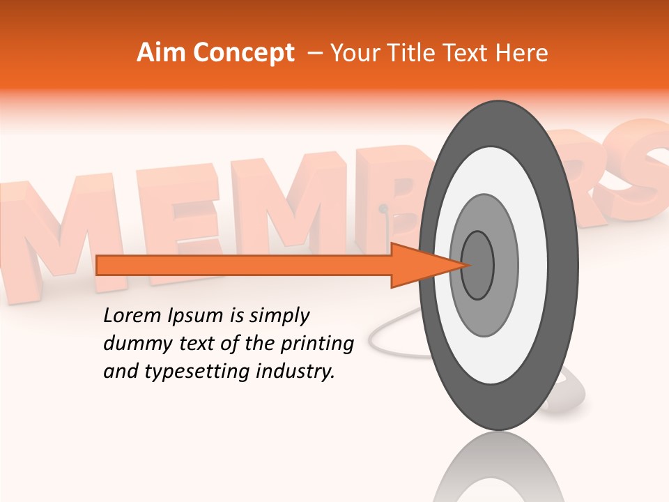 A Computer Mouse Connected To The Word Members PowerPoint Template