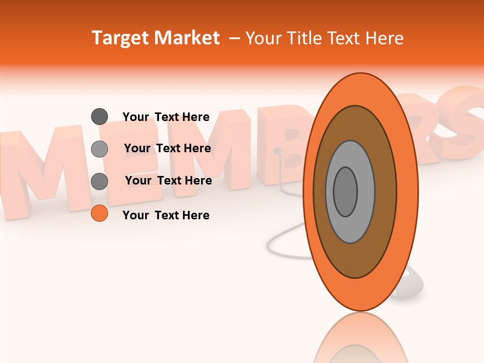 A Computer Mouse Connected To The Word Members PowerPoint Template
