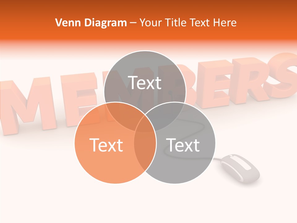 A Computer Mouse Connected To The Word Members PowerPoint Template