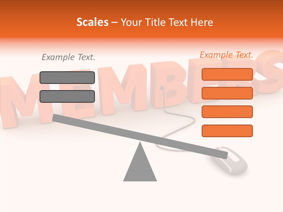 A Computer Mouse Connected To The Word Members PowerPoint Template