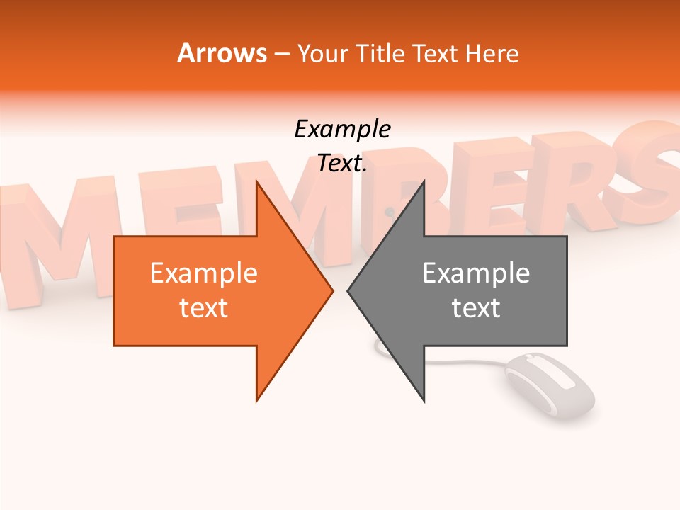 A Computer Mouse Connected To The Word Members PowerPoint Template