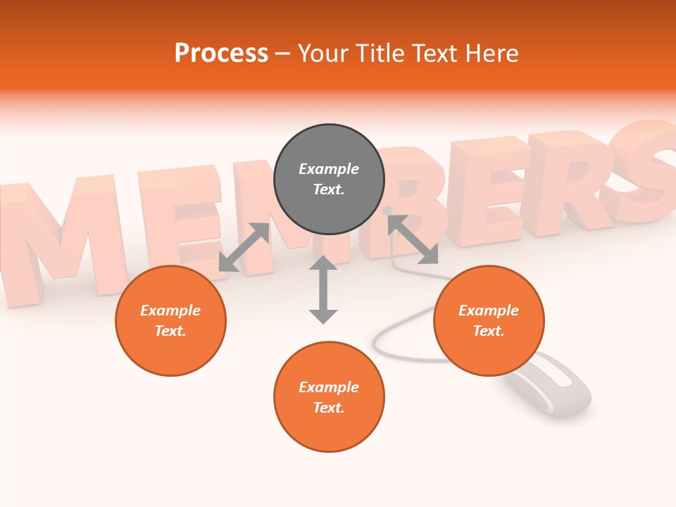 A Computer Mouse Connected To The Word Members PowerPoint Template