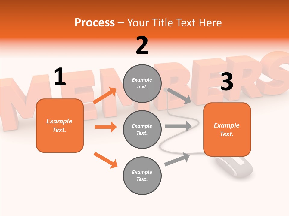 A Computer Mouse Connected To The Word Members PowerPoint Template