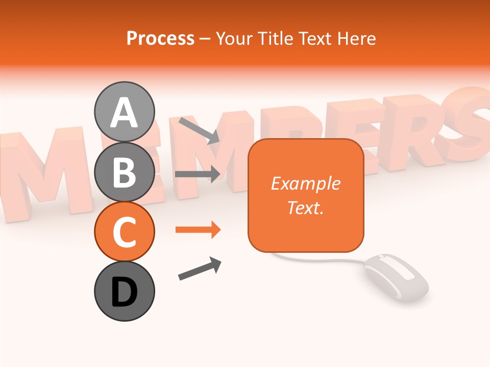 A Computer Mouse Connected To The Word Members PowerPoint Template