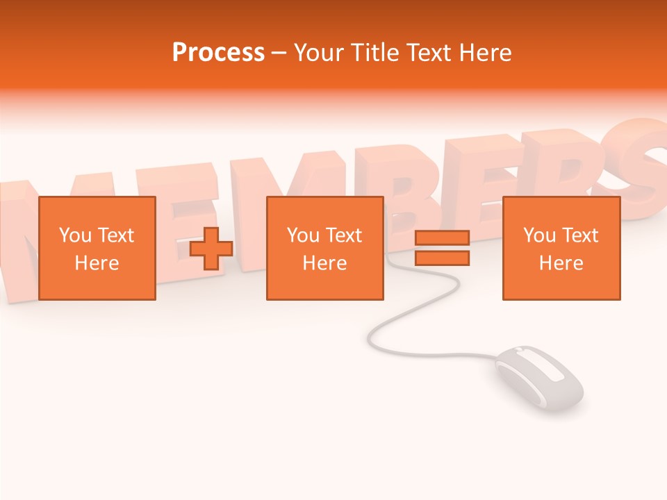 A Computer Mouse Connected To The Word Members PowerPoint Template