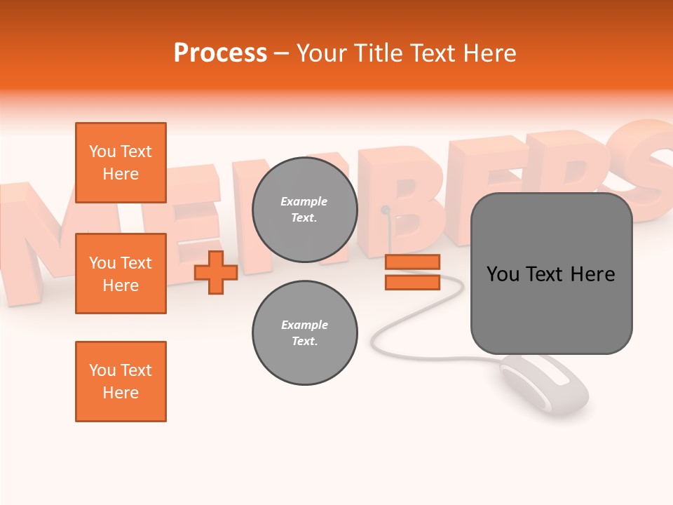 A Computer Mouse Connected To The Word Members PowerPoint Template