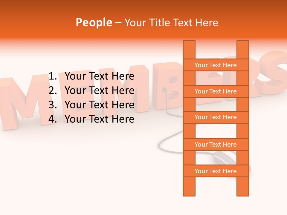 A Computer Mouse Connected To The Word Members PowerPoint Template