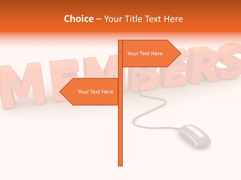 A Computer Mouse Connected To The Word Members PowerPoint Template