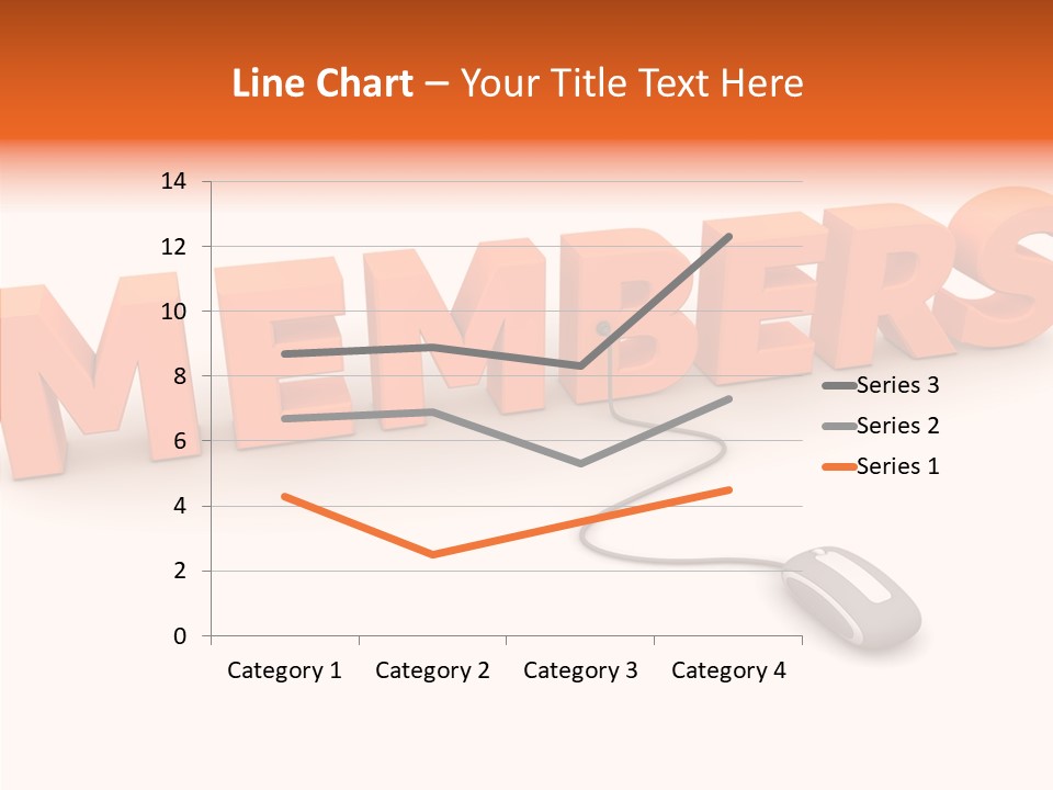 A Computer Mouse Connected To The Word Members PowerPoint Template