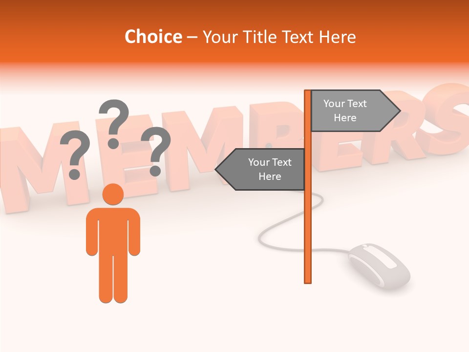 A Computer Mouse Connected To The Word Members PowerPoint Template