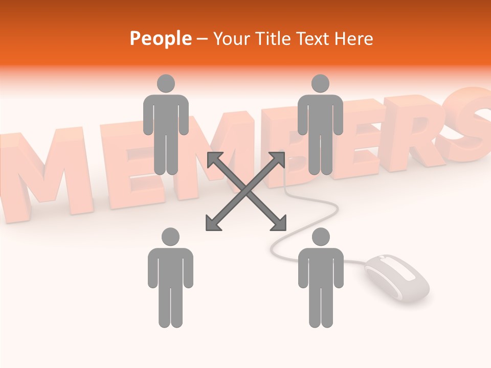 A Computer Mouse Connected To The Word Members PowerPoint Template