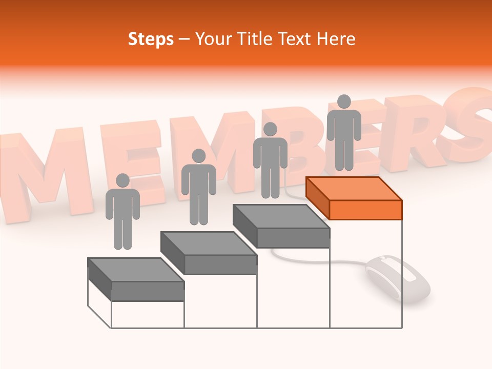 A Computer Mouse Connected To The Word Members PowerPoint Template