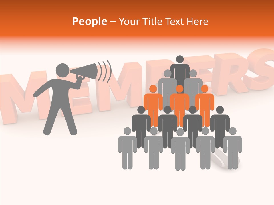 A Computer Mouse Connected To The Word Members PowerPoint Template