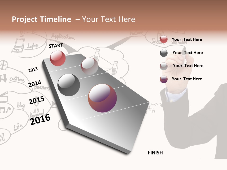 Planning Notebook Businessman PowerPoint Template