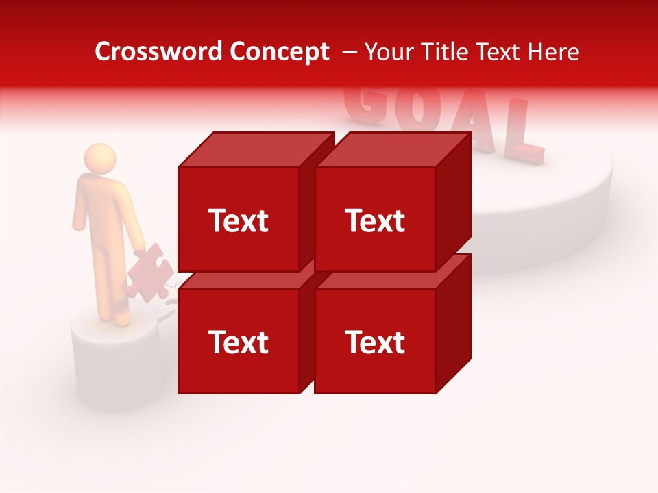 Stick Figure Jigsaw Bridge PowerPoint Template