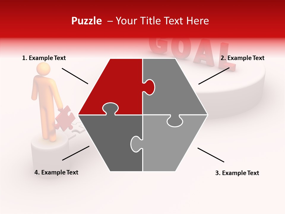 Stick Figure Jigsaw Bridge PowerPoint Template