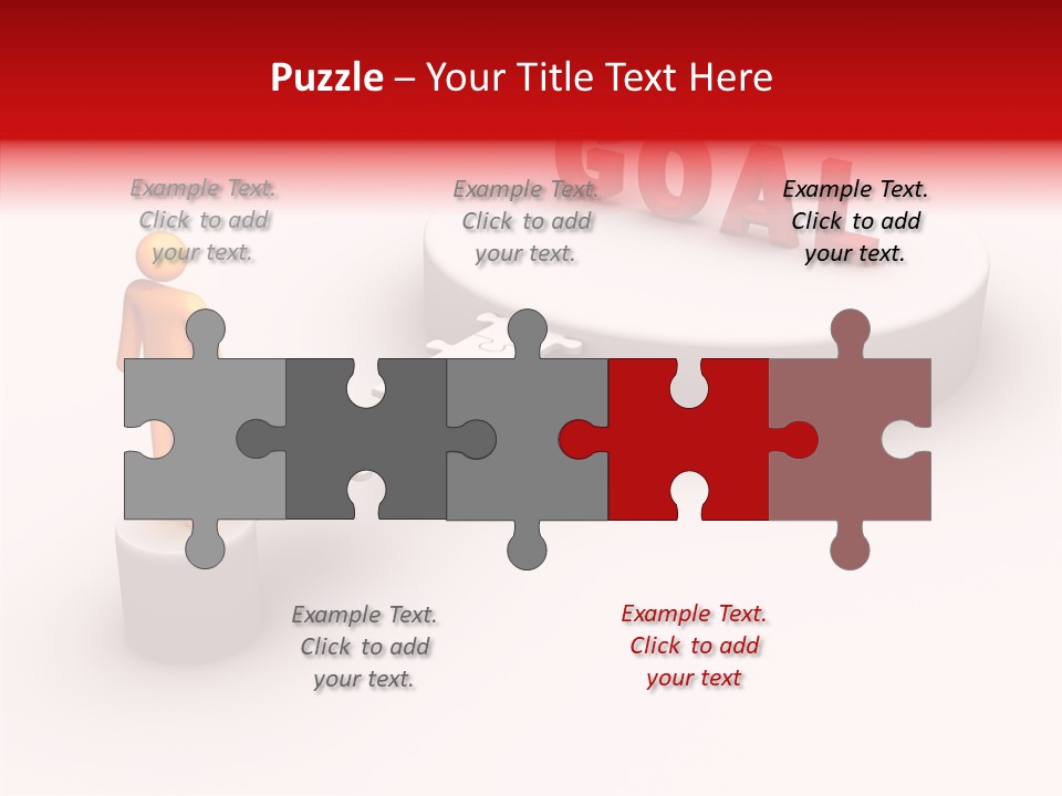 Stick Figure Jigsaw Bridge PowerPoint Template