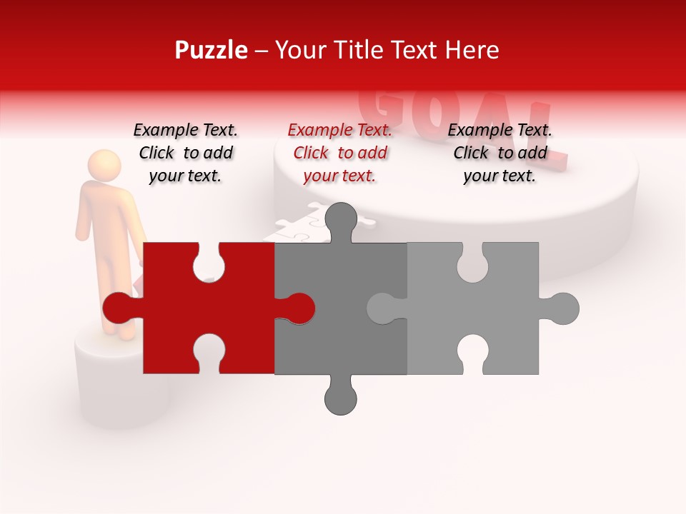 Stick Figure Jigsaw Bridge PowerPoint Template