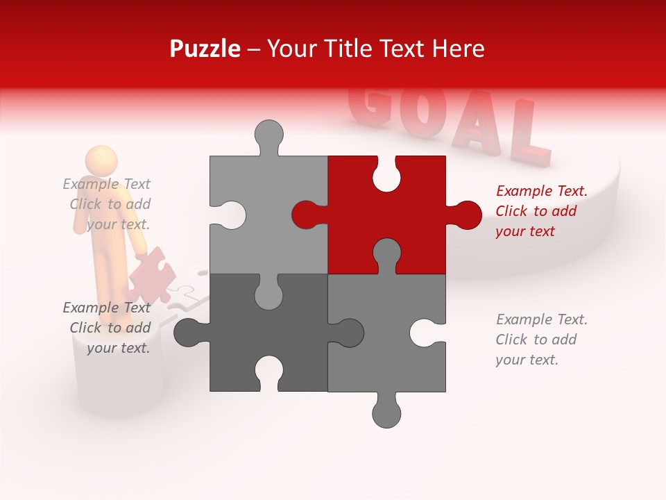 Stick Figure Jigsaw Bridge PowerPoint Template
