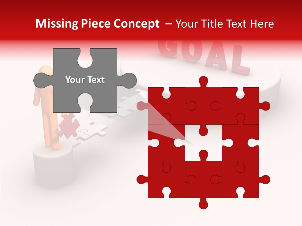 Stick Figure Jigsaw Bridge PowerPoint Template