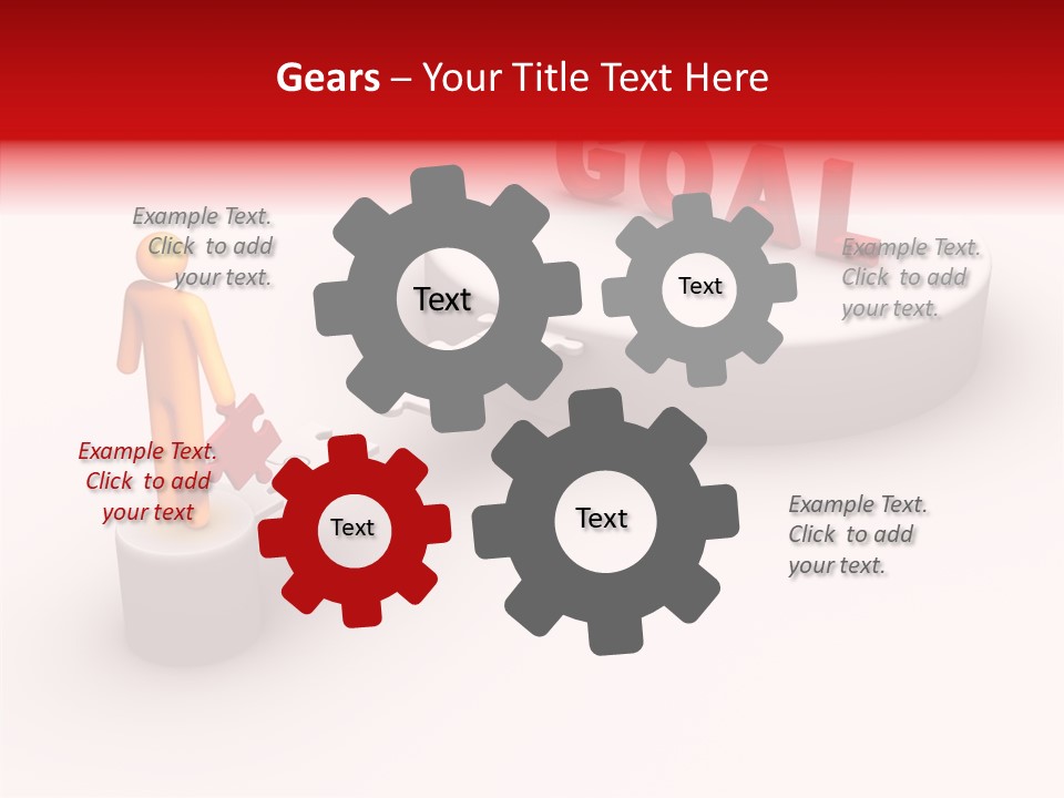 Stick Figure Jigsaw Bridge PowerPoint Template