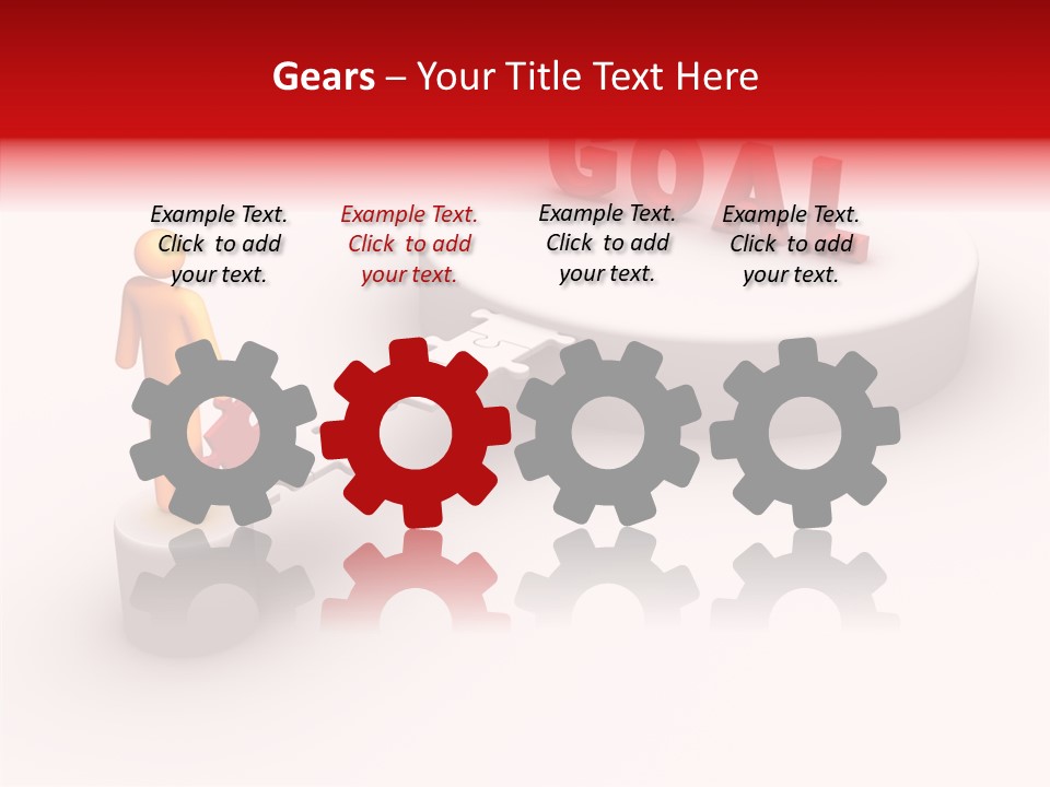 Stick Figure Jigsaw Bridge PowerPoint Template