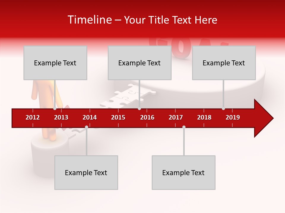 Stick Figure Jigsaw Bridge PowerPoint Template