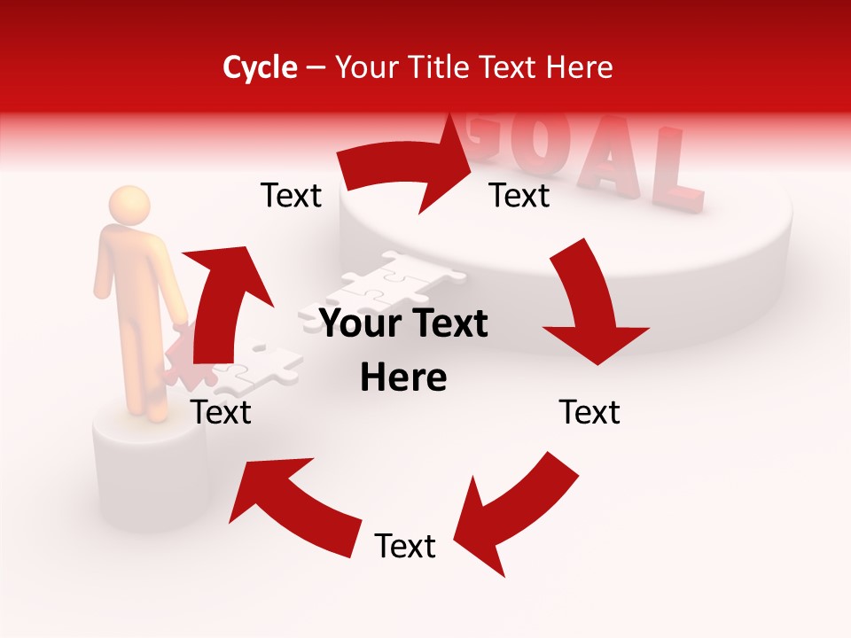 Stick Figure Jigsaw Bridge PowerPoint Template