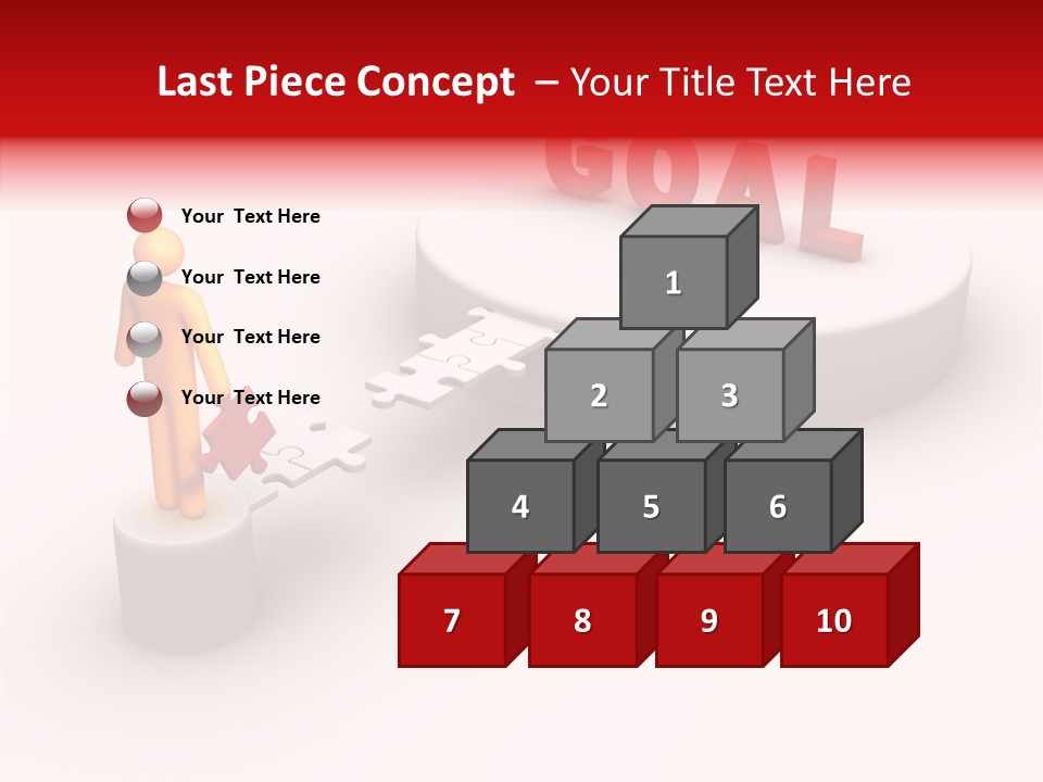 Stick Figure Jigsaw Bridge PowerPoint Template