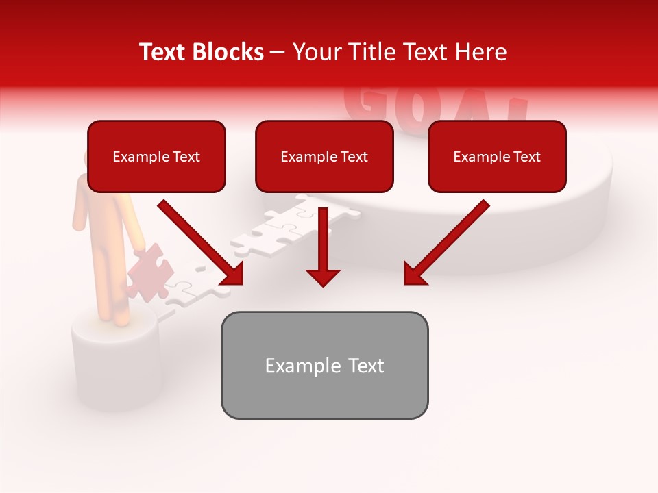 Stick Figure Jigsaw Bridge PowerPoint Template