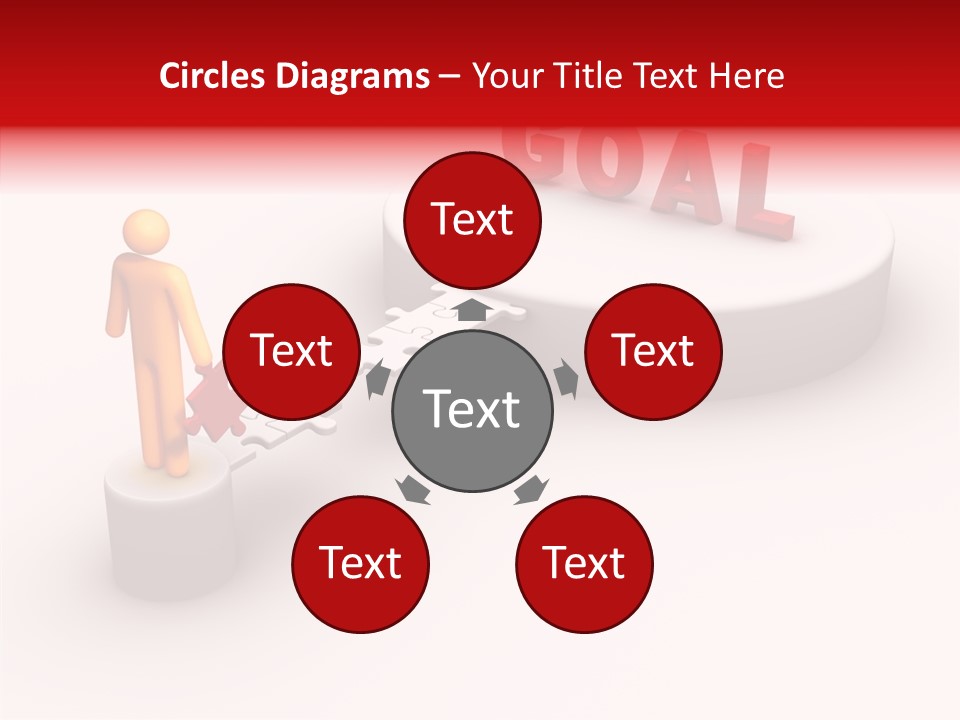 Stick Figure Jigsaw Bridge PowerPoint Template