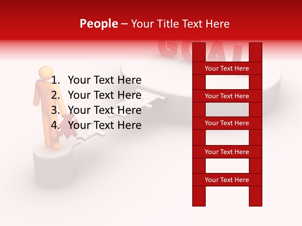 Stick Figure Jigsaw Bridge PowerPoint Template